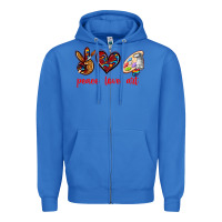 True Royal peace love art Zipper Hoodie - texasbilliewilder
