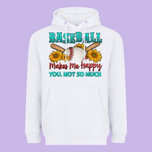 Baseball Makes Me Happy You, Not So Much Heavyweight Hoodie Designed By Hra Design Shop