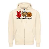 Sandshell peace love basketball Zipper Hoodie - Zillion Design Studio