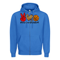 True Royal peace love basketball Zipper Hoodie - Zillion Design Studio