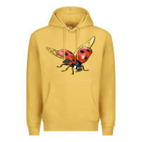 Antique Gold Ladybug Flying Premium Hoodie - LillyAllenDesigns