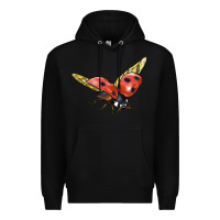 Black Ladybug Flying Premium Hoodie - LillyAllenDesigns