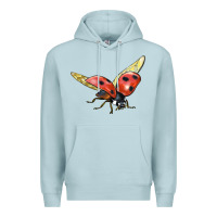 Blue Mist Ladybug Flying Premium Hoodie - LillyAllenDesigns