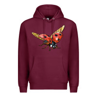 Burgundy Ladybug Flying Premium Hoodie - LillyAllenDesigns