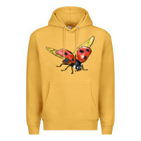 Mustard Ladybug Flying Premium Hoodie - LillyAllenDesigns