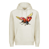 Oatmeal Heather Ladybug Flying Premium Hoodie - LillyAllenDesigns