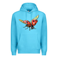 Ocean Blue Ladybug Flying Premium Hoodie - LillyAllenDesigns