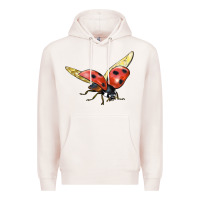 Pale Pink Ladybug Flying Premium Hoodie - LillyAllenDesigns