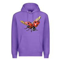 Purple Ladybug Flying Premium Hoodie - LillyAllenDesigns