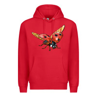 Red Ladybug Flying Premium Hoodie - LillyAllenDesigns