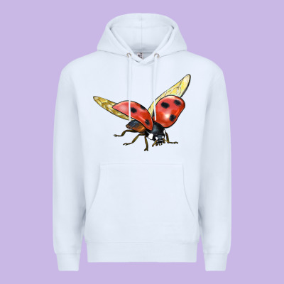 Ladybug Flying Premium Hoodie Designed By Lillyallendesigns