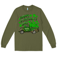 Army Green happy st. patricks day shamrock farm truck Long Sleeve Tee - RanaPortraitStore