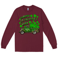 Burgundy happy st. patricks day shamrock farm truck Long Sleeve Tee - RanaPortraitStore