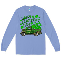 Happy St. Patricks Day Shamrock Farm Truck Long Sleeve Tee | Teevron