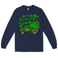 Navy happy st. patricks day shamrock farm truck Long Sleeve Tee - RanaPortraitStore