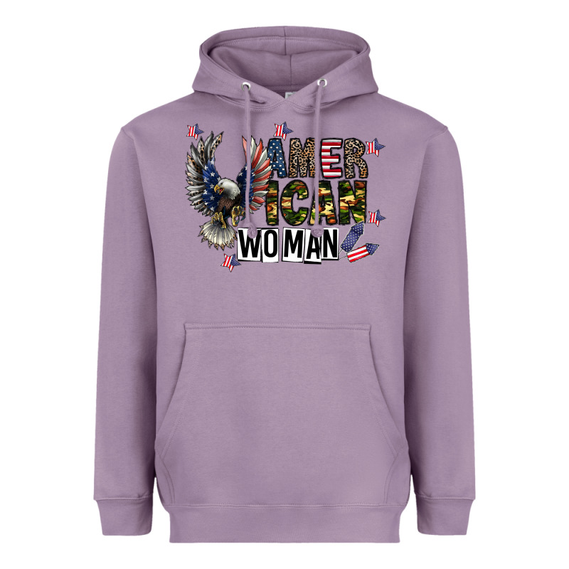 American Woman Heavyweight Hoodie by CowhideDigitalArt | Teevron