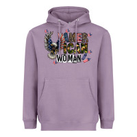 Lavender american woman Heavyweight Hoodie - CowhideDigitalArt