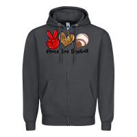 Smoke peace love baseball Zipper Hoodie - Zillion Design Studio