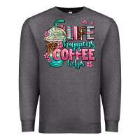 Charcoal Heather life happens coffee  helps Premium Sweatshirt - AdoDesignShop