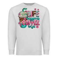 Dove Grey life happens coffee  helps Premium Sweatshirt - AdoDesignShop