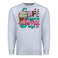 Heather Grey life happens coffee  helps Premium Sweatshirt - AdoDesignShop
