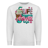 Oatmeal Heather life happens coffee  helps Premium Sweatshirt - AdoDesignShop