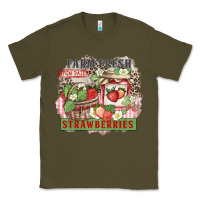 Army Green farm fresh strawberries Classic Tee - Zillion Design Studio