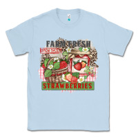 Dusty Blue farm fresh strawberries Classic Tee - Zillion Design Studio