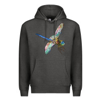 Charcoal Heather Dragon Fly Premium Hoodie - LillyAllenDesigns