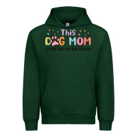 Forest Green this dog mom wears her heart on her sleeve Urban Hoodie - MaliasSmallBusiness