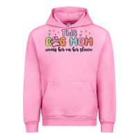 Fuchsia Pink this dog mom wears her heart on her sleeve Urban Hoodie - MaliasSmallBusiness