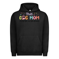 Pigment Black this dog mom wears her heart on her sleeve Urban Hoodie - MaliasSmallBusiness