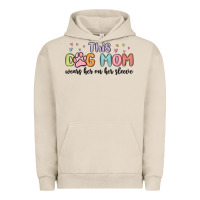 Pigment French Oak this dog mom wears her heart on her sleeve Urban Hoodie - MaliasSmallBusiness