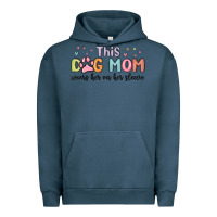 Pigment Midnight Navy this dog mom wears her heart on her sleeve Urban Hoodie - MaliasSmallBusiness