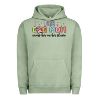 Pigment Oil Green this dog mom wears her heart on her sleeve Urban Hoodie - MaliasSmallBusiness