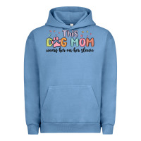 Pigment Pebble Blue this dog mom wears her heart on her sleeve Urban Hoodie - MaliasSmallBusiness