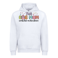 White this dog mom wears her heart on her sleeve Urban Hoodie - MaliasSmallBusiness