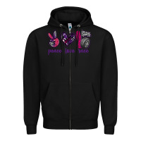 Black peace love race Zipper Hoodie - texasbilliewilder