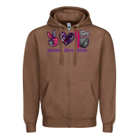 Chestnut peace love race Zipper Hoodie - texasbilliewilder