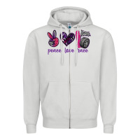 Dove Grey peace love race Zipper Hoodie - texasbilliewilder