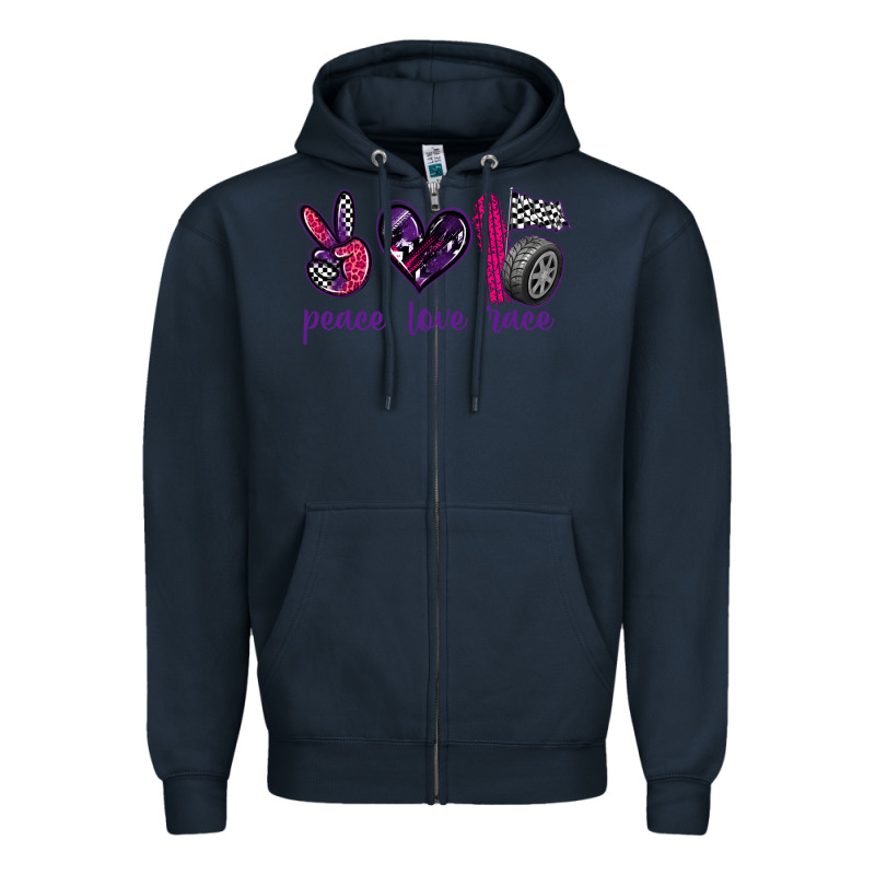 Peace Love Race Zipper Hoodie by texasbilliewilder | Teevron