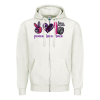 Oatmeal Heather peace love race Zipper Hoodie - texasbilliewilder