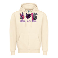 Sandshell peace love race Zipper Hoodie - texasbilliewilder