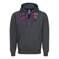 Smoke peace love race Zipper Hoodie - texasbilliewilder