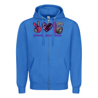True Royal peace love race Zipper Hoodie - texasbilliewilder