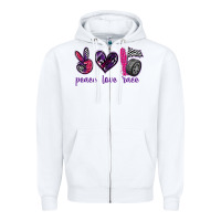 White peace love race Zipper Hoodie - texasbilliewilder