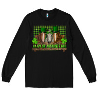 Black happy st. patricks day horses with leprechaun Long Sleeve Tee - RanaPortraitStore