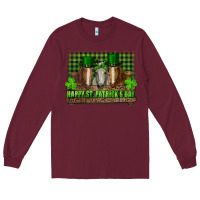 Burgundy happy st. patricks day horses with leprechaun Long Sleeve Tee - RanaPortraitStore