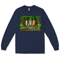 Navy happy st. patricks day horses with leprechaun Long Sleeve Tee - RanaPortraitStore