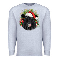 Heather Grey christmas black angus Premium Sweatshirt - JahusDesignShop